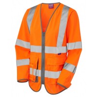 Leo Workwear Beaworthy Class 2 Hi-Vis Orange Women's Sleeved Waistcoat